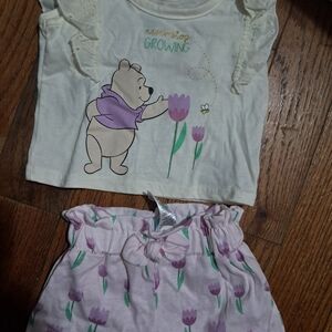 Disney Floral Baby Outfit in Purple and Green